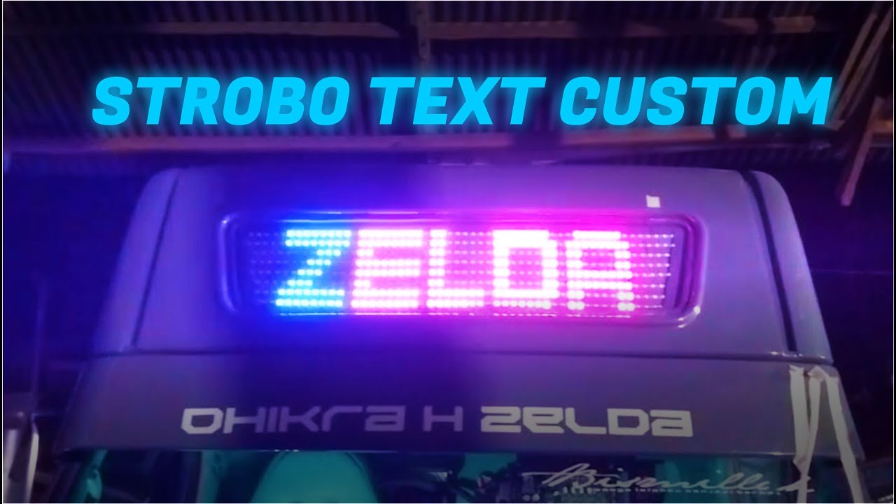 Custom Strobo Text + Mata Bentuk Trapesium Unik