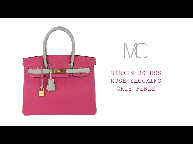 hermes birkin 30 hss (stamp t (2015)) rose confetti x rose azalea epsom  leather gold hardware, with keys, lock, raincoat & dust cover