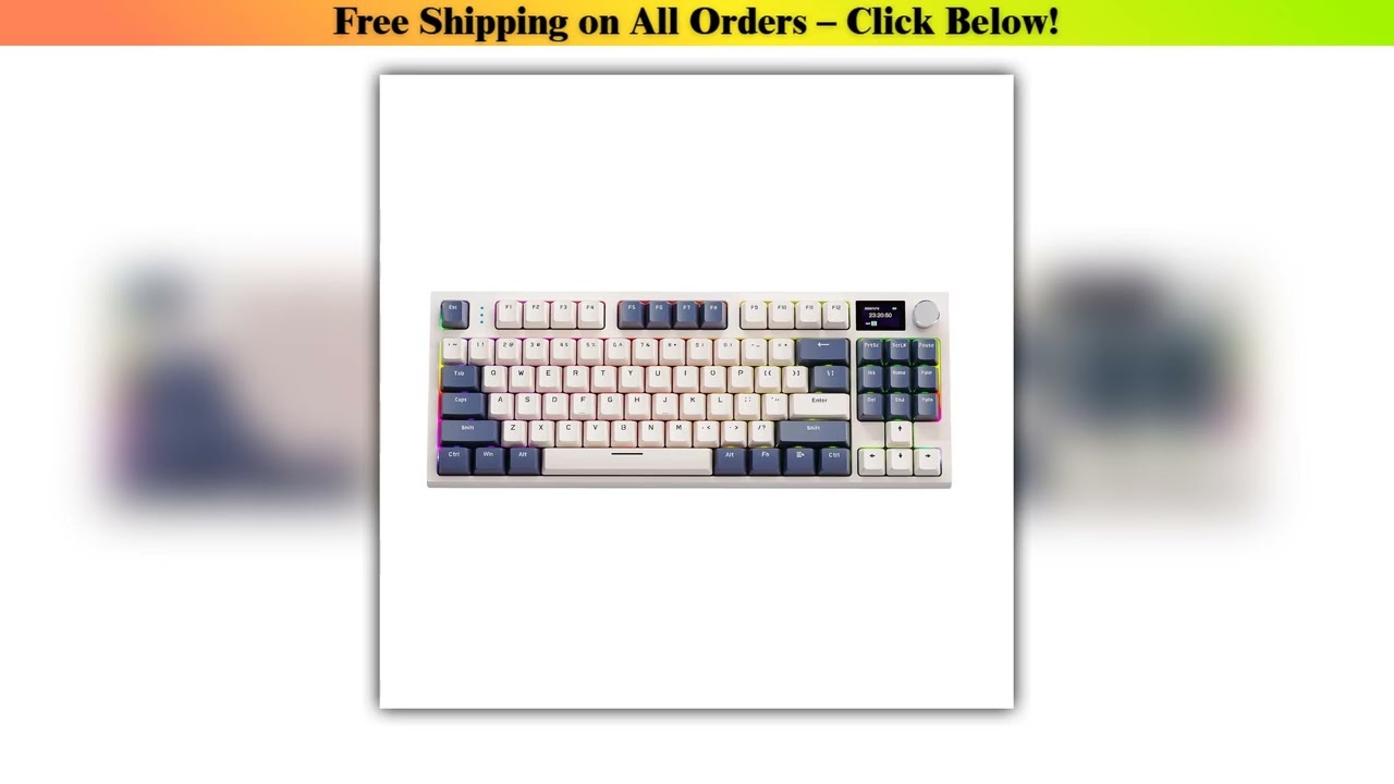 Attack Shark K86 RGB TFT Screen Wireless Mechanical Keyboard,Hot Swap, Metal Knob,Tri-mode