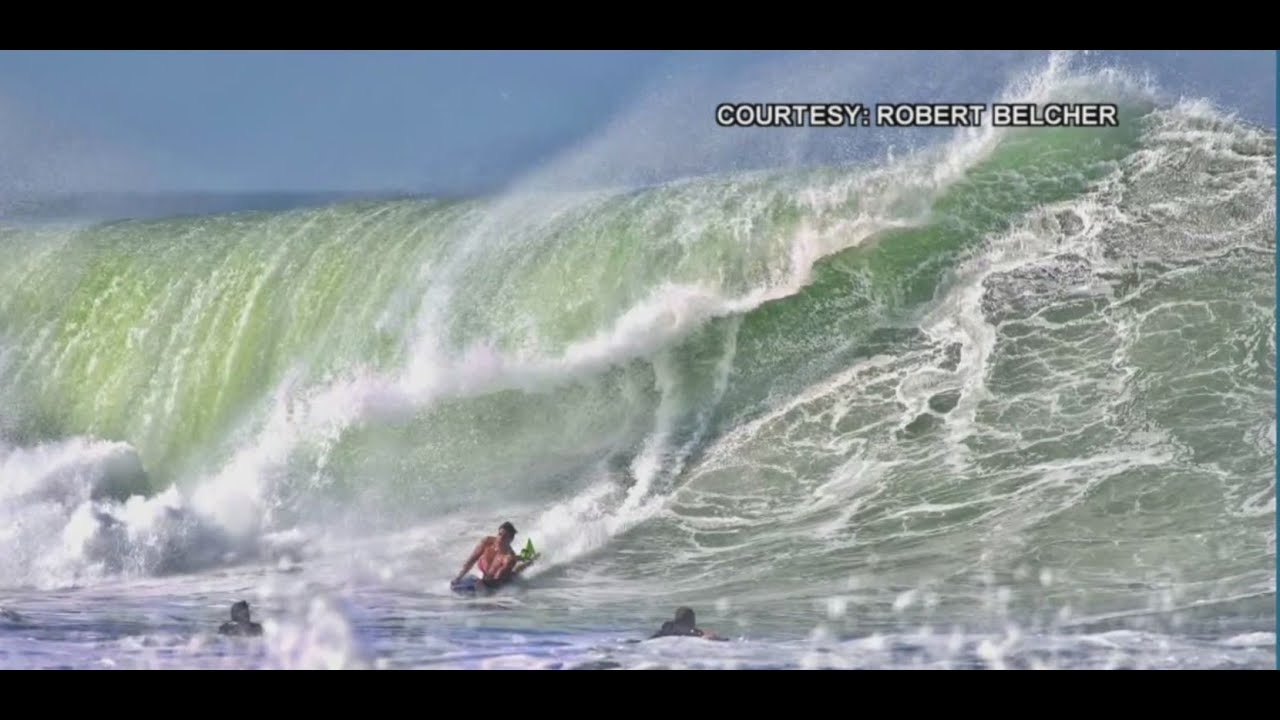 Bodyboarders ride the epic waves at Ala Moana Bowls