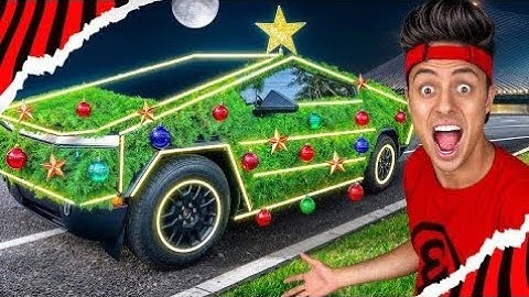 TRANSFORMEI MEU CYBERTRUCK EM UMA ÁRVORE DE NATAL!