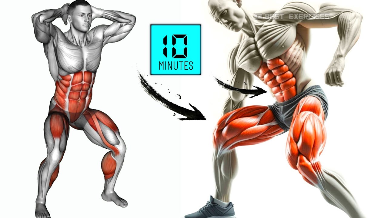 10-минутная тренировка стоя для укрепления ног и сжигания жира на животе