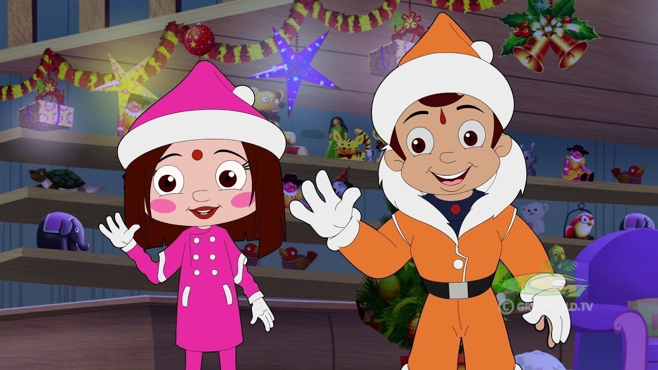 GreenGoldKids - 🎊Christmas Eve in Santa's Magic Land🎉| Chhota Bheem & Mighty Raju Songs & Jingles