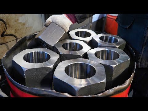 process of making super-large hex nuts and bolts. Korean metal