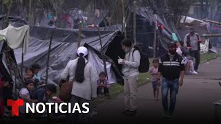 Cientos de indígenas desplazados de sus territorios ocupan un parque en Bogotá | Noticias Telemundo