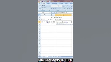Networkdays formula !! Excel Trick & Tips !! #short #ytshorts   #youtubeshorts #youtubevideo #viral