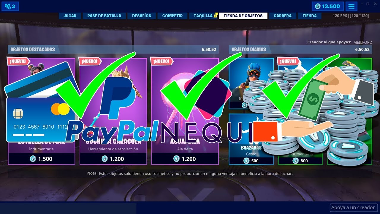 con que tarjeta puedo comprar pavos en fortnite