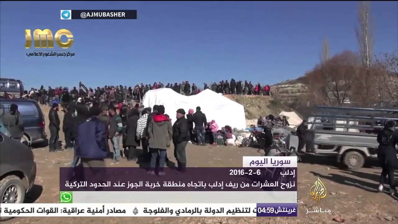 نزوح العشرات من ريف إدلب باتجاه منطقة خربة الجوز عند الحدود التركية