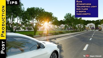 Creating Atmosphere, Haze, Mist, Rays, Sun Flare in Architectural Renderings   Photoshop Tutorial