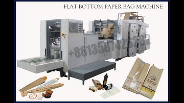 flat bottom kraft paper bag making machine with 4 color flexo printing آلة صنع الأكياس الورقية