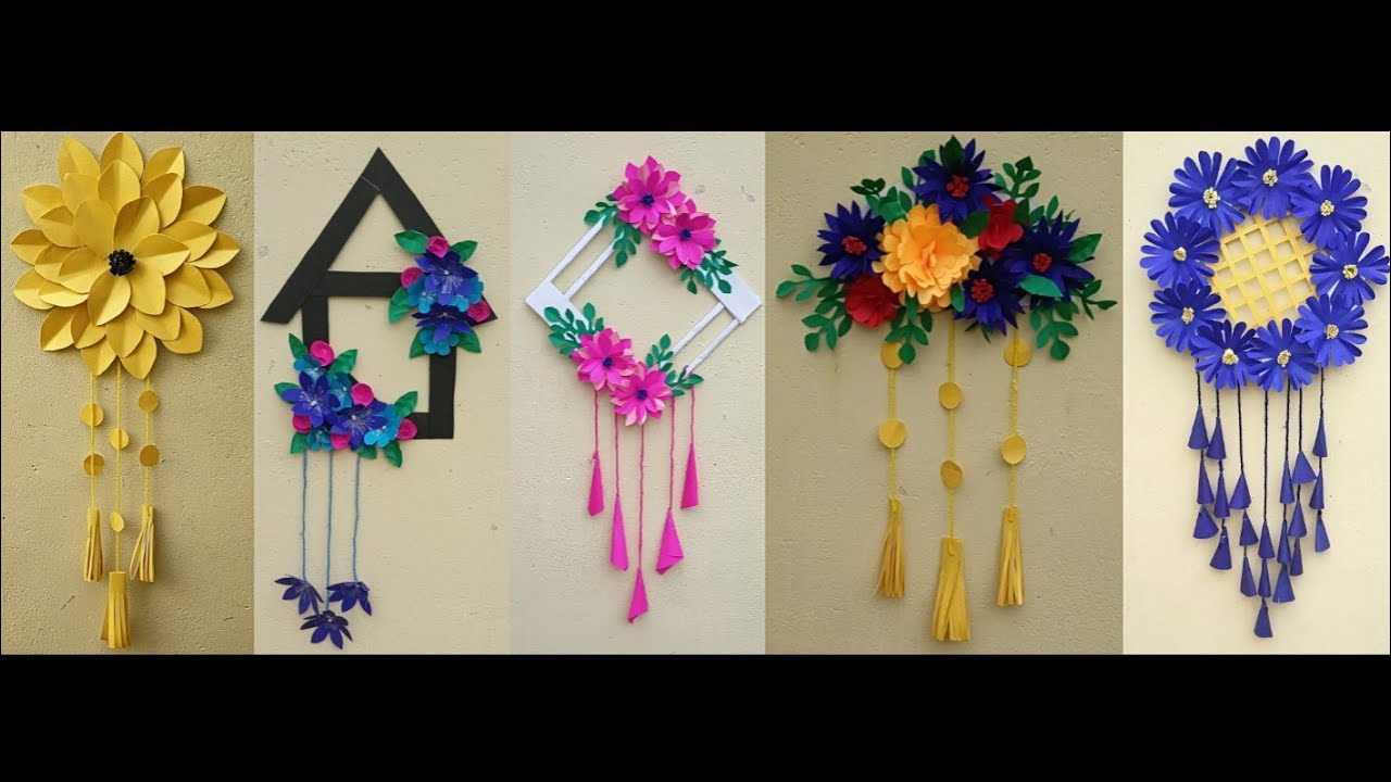 Unique Paper Flower Wall Hanging| Wall Hanging ideas| Paper Flower Craft ideas 