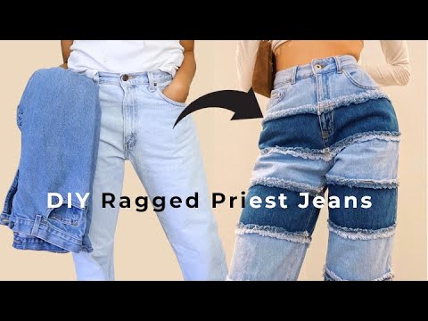 DIY Ragged Priest Infringement Jeans | Old Jeans Upcycle - YouTube