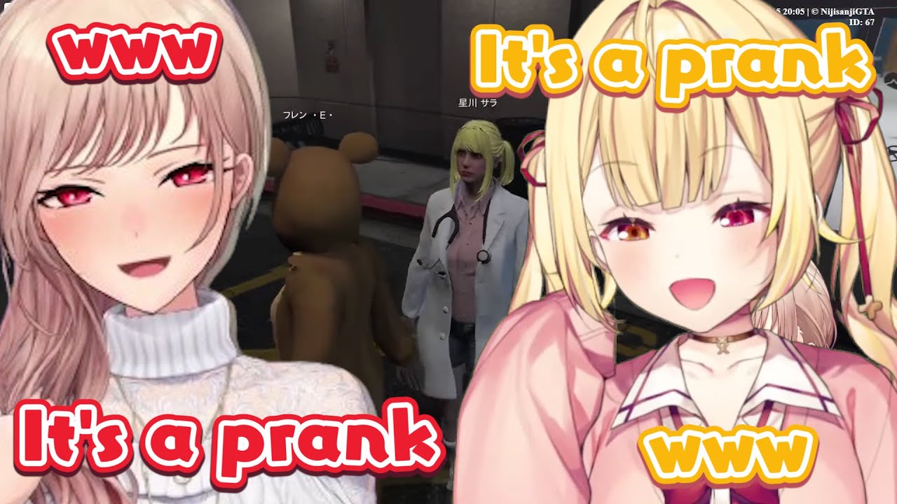 Hoshikawa and Furen do silly prank on NijiGTA Server [NijiGTA ENG Sub - Furen E Lustario]