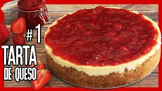 TARTA DE QUESO al Horno Casera Receta de CHEESECAKE de Fresas