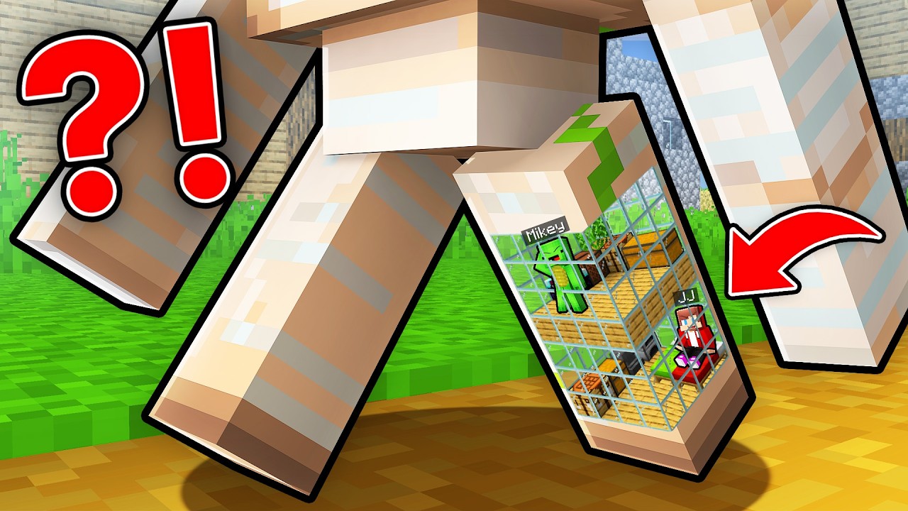 JJ & Mikey Built a Flat inside Golem’s Leg - Maizen (Minecraft)