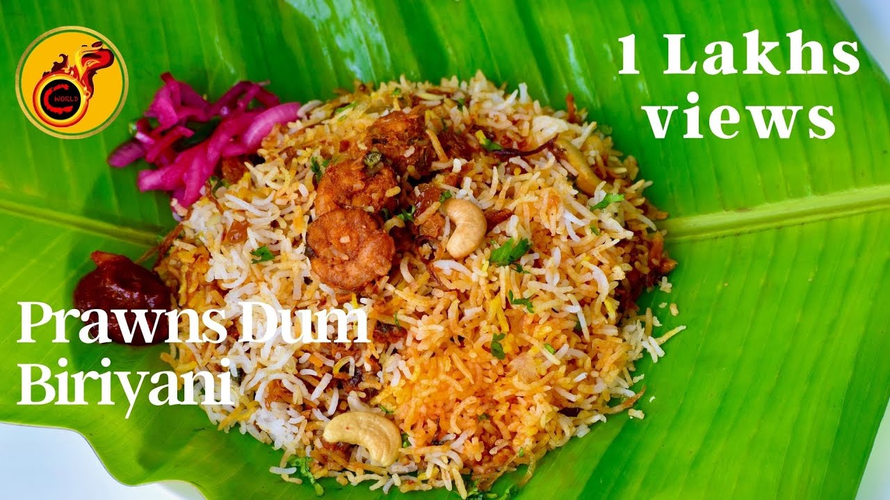 Kerala style prawns shrimp biryani