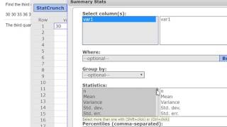 Homework Help: Finding the third quartile, Q3, in StatCrunch