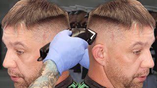 MILITARY HIGH FADE on a MARINE