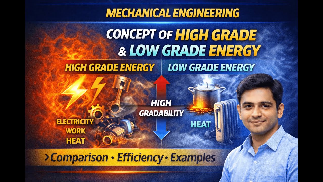 Concept of Energy Quality | High Grade & Low-Grade Energy| Mechanical// Diploma & Polytechnic