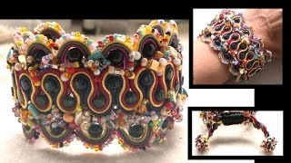 Beading4perfectionists : Soutache figure 8 part 2.Adding 2nd layer and embelishing with beads