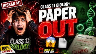 🚨 Class 11 Biology HISSAN M1 Paper Out 📃 | Important Questions 😱🔥