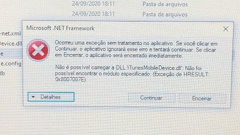 DLL iTunes Mobile Device dll não foi possível encontrar o módulo especificado