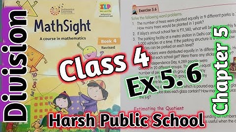 Exercise 5.6 Chapter 5 Maths sight Class 4 |Maths Sight Class 4 | Division | #hpsgurugram