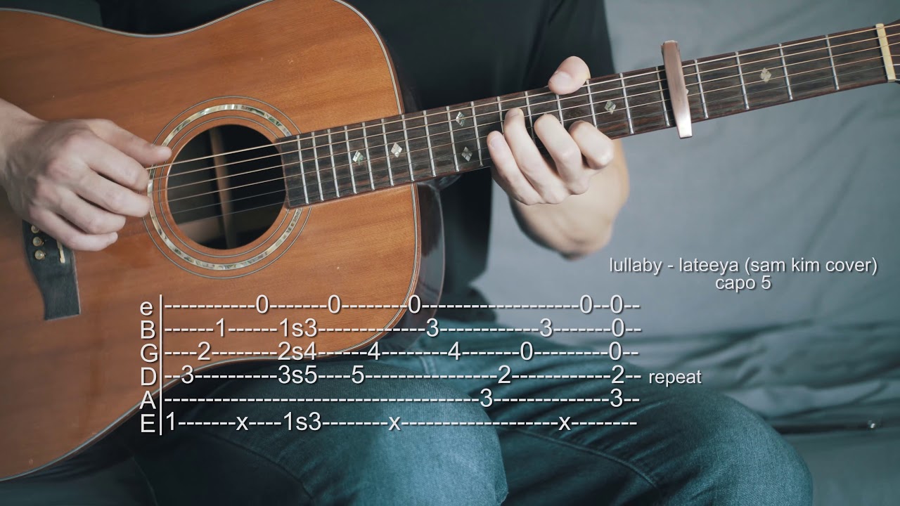 How To Play Lullaby Lateeya (Sam Kim Version) Guitar Tabs YouTube