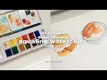 art vlog✨unboxing daler-rowney aquafine watercolor travel set🎨- food illustration watercolor 🍳🍔🍚