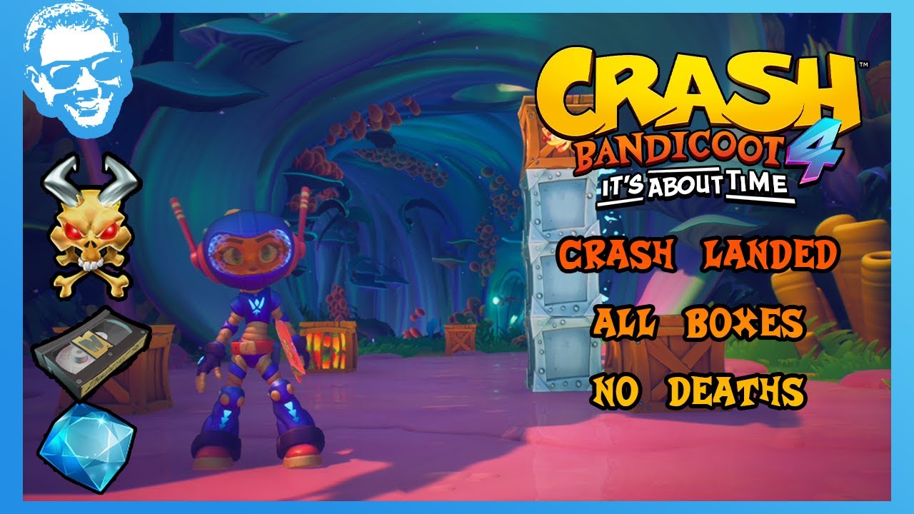 Crash Landed - Full Walkthrough - No Deaths - All Gems - Crash