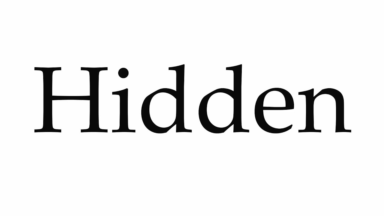 How to Pronounce Hidden YouTube