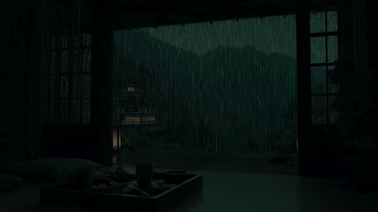 Gentle Night Rainfall | Cozy Dark Atmosphere for Study & Focus