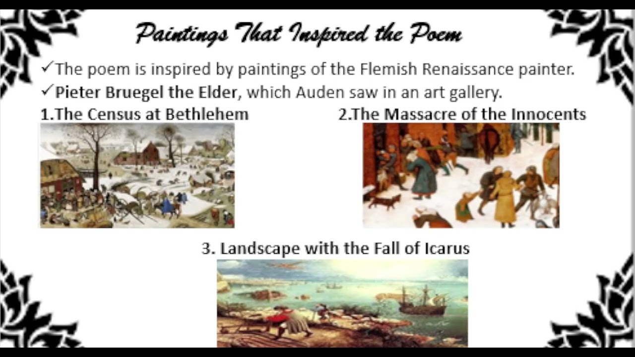 Musee des Beaux Arts by W. H. Auden | Line by Line Explanation | Icarus Myth & Paintings Explained