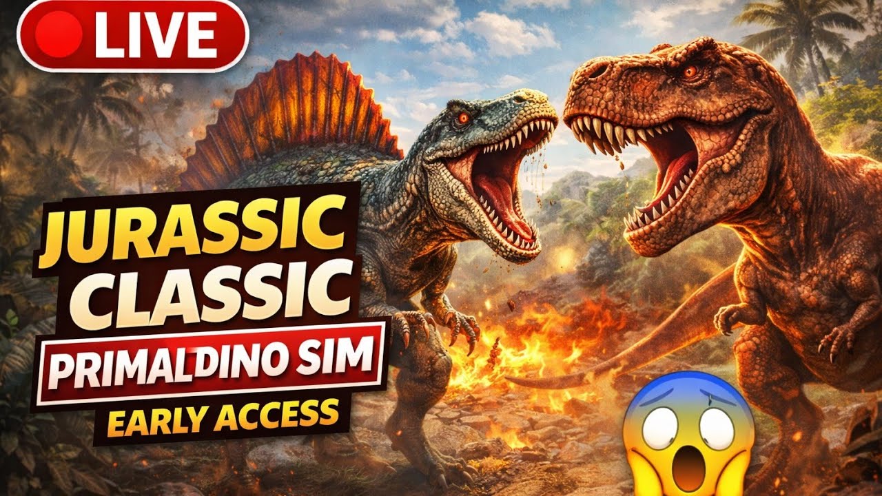 Jurassic Clash 🔴 Live | Primal Dino Sim Early Access 😱