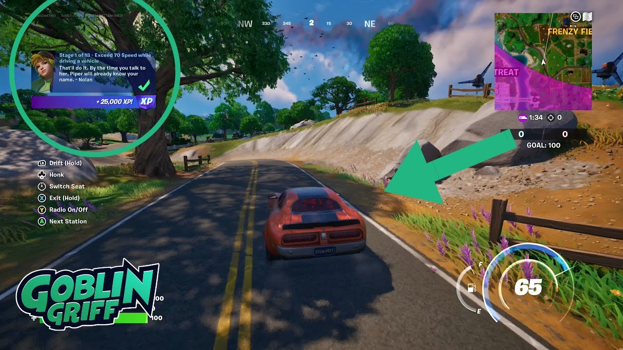 How to exceed 70 speed while driving a vehicle | Fortnite Snapshot Questline
