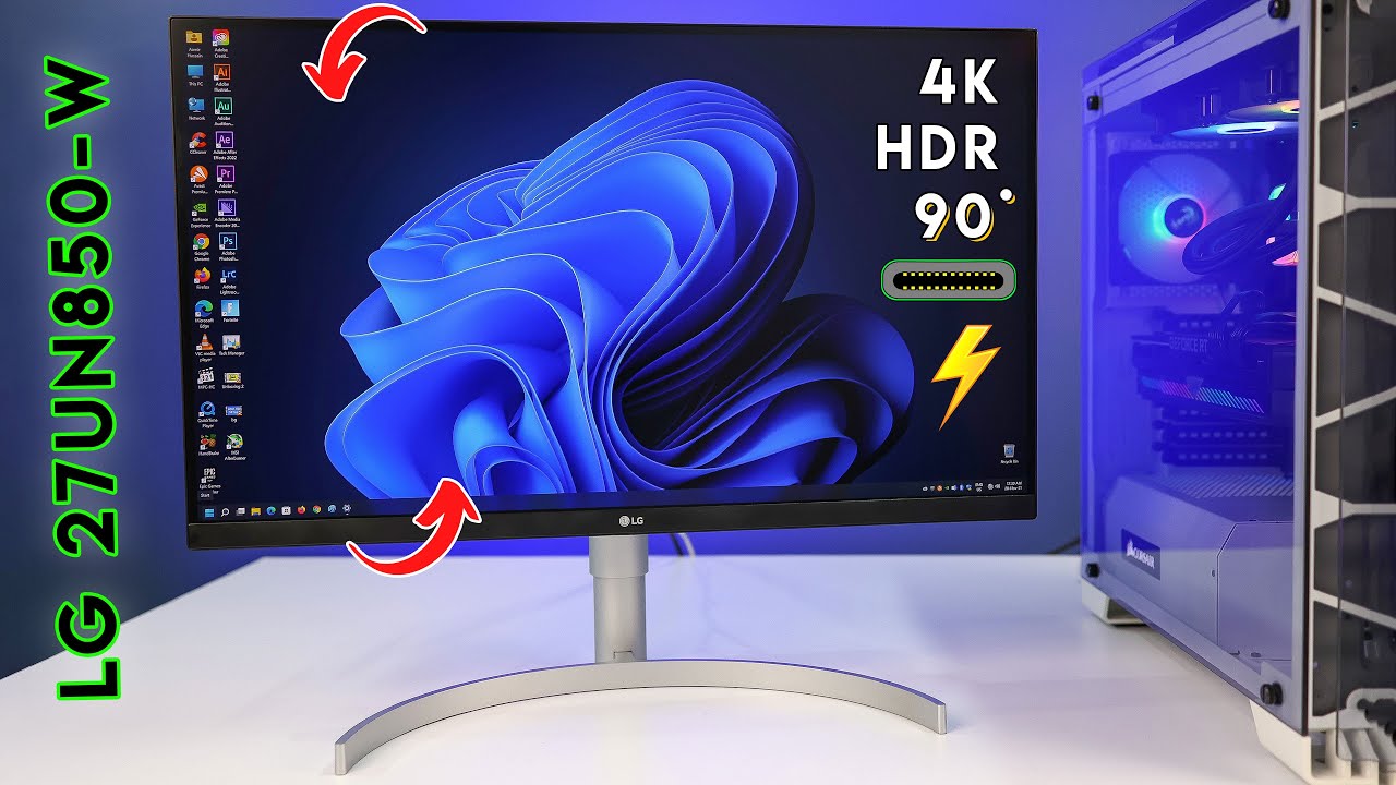 LG 27UN850-W 27 inch 4K Monitor Review  Best Editing / Gaming (HDR / Type  C / 90°) 