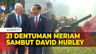 Momen 21 Dentuman Meriam Sambut Kunjungan Gubernur Jenderal Australia David Hurley di Istana Bogor