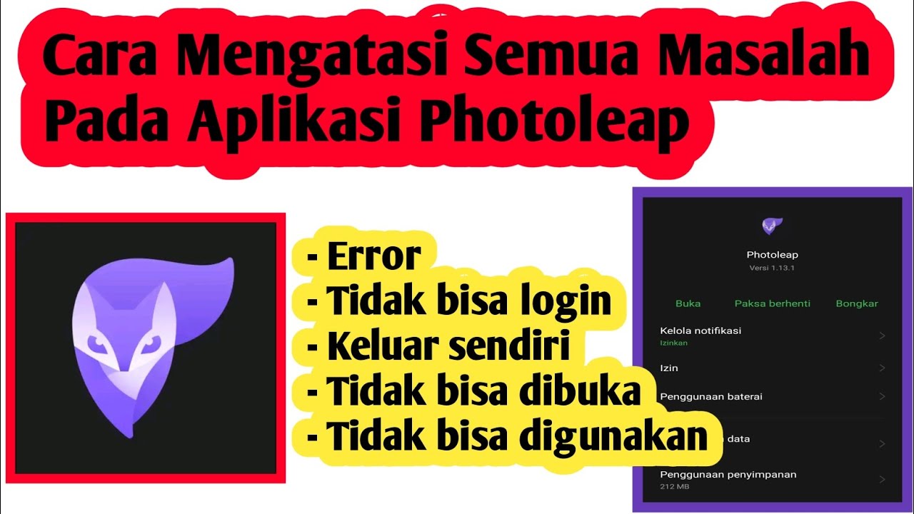 Cara Mengatasi Masalah Pada Aplikasi Photoleap | Cara Atasi Photoleap