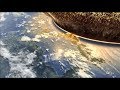 Asteroid impacting earth simulation