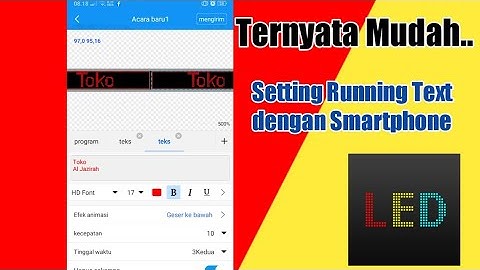 Tutorial setting Running Text 3 Panel P10 menggunakan Smartphone | LedArt