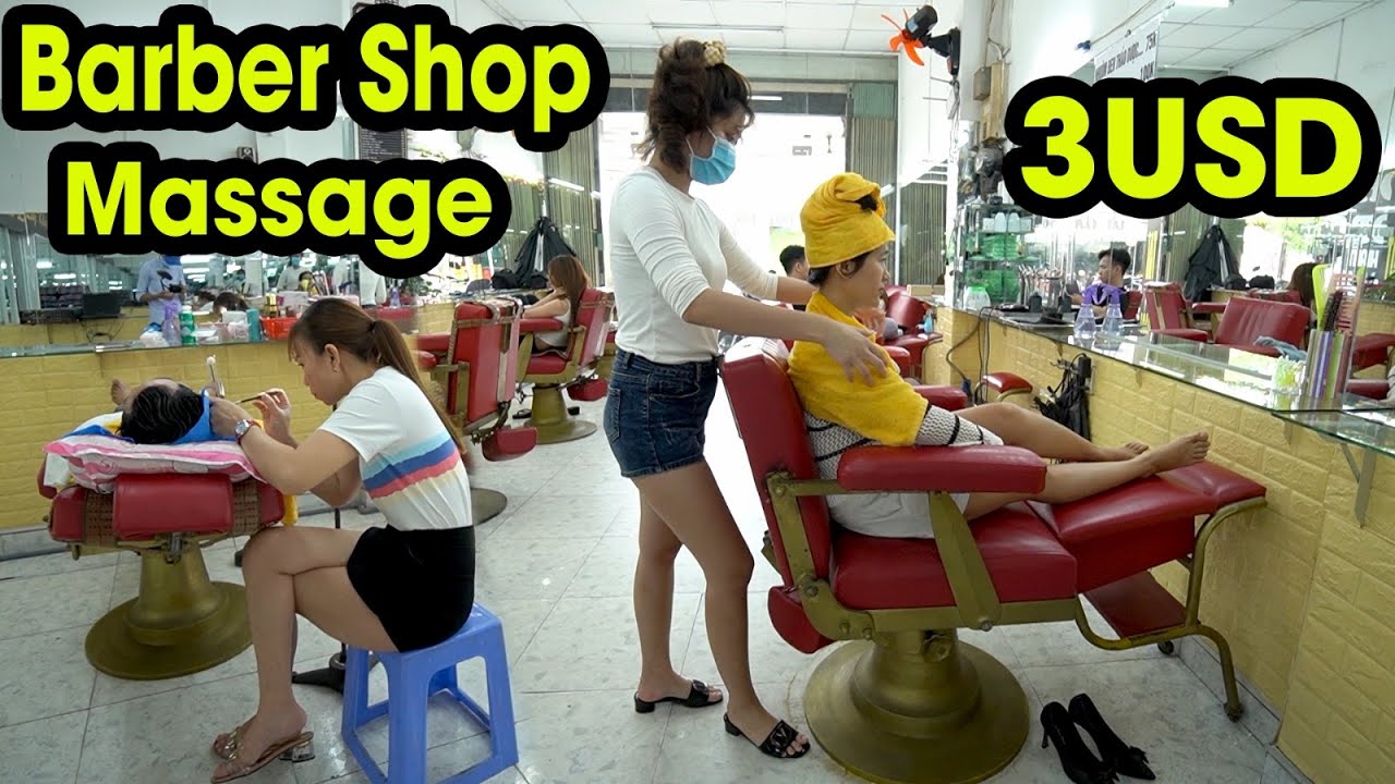 Barber Shop Girl Massage Vietnam ASMR Hair Wash in Ho Chi Minh city 2021 | Street Food And Travel