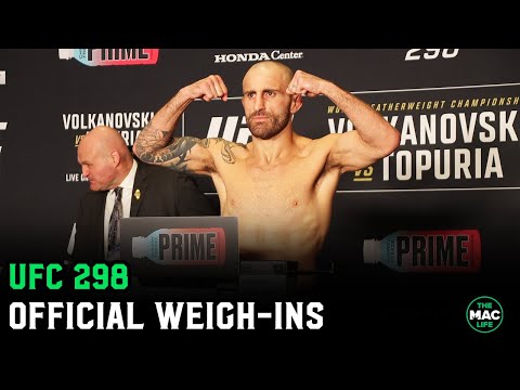 UFC 298 Official Weigh-ins: Alexander Volkanovski vs. Ilia Topuria