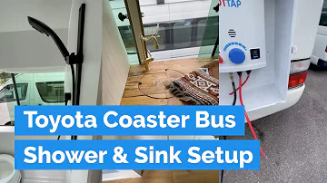 Toyota Coaster Bus Build -  Joolca hot water to internal Shower & Sink