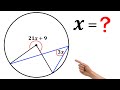 Solve for X in the Circle | Learn how to Solve this Tricky Geometry problem Quickly