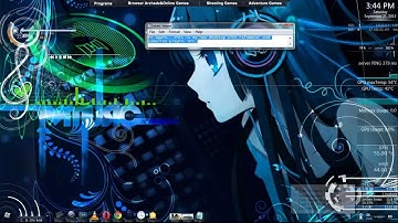 desktop rainmeter with system temperature monitoring and etc