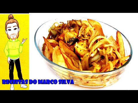RECEITA DE BACALHAU DE CEBOLADA NO FORNO - RECEITA PARA FESTA