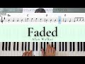 Faded  alan walker  piano tutorial easy  with music sheet  jcms