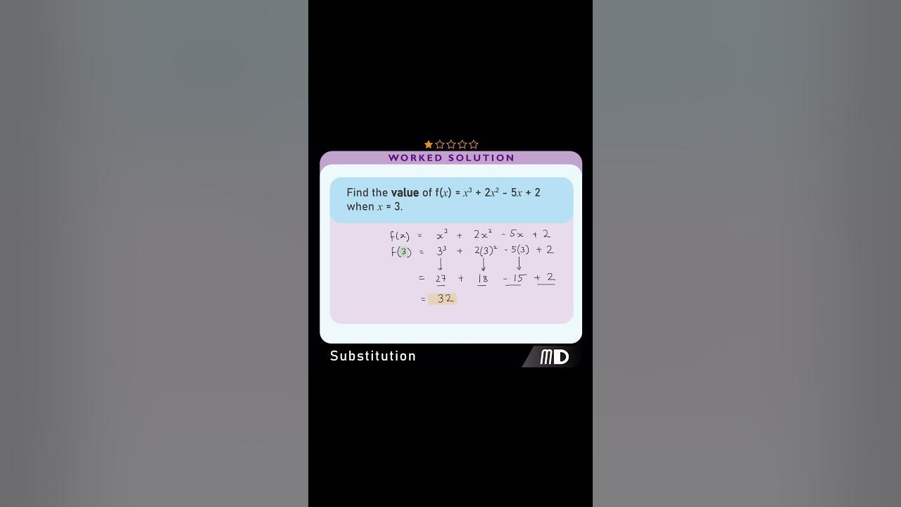 SUBSTITUTING for x to find the value of a POLYNOMIAL #maths #math # ...