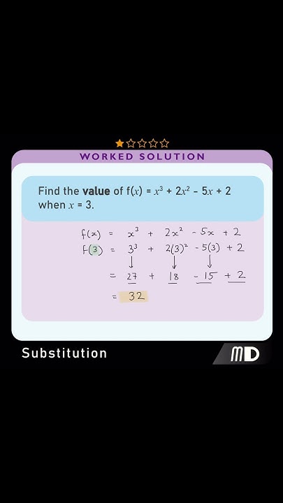 SUBSTITUTING for x to find the value of a POLYNOMIAL #maths #math # ...