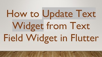 How to Update Text Widget from Text Field Widget in Flutter